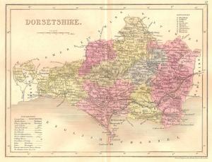 Dorsetshire orginal antique map 1845