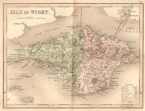 Isle of Wight original hand-coloured antique map 1845