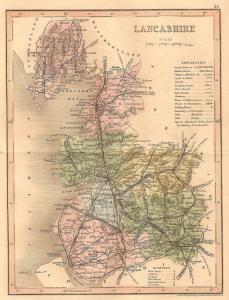Lancashire antique map