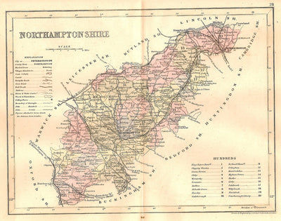 Northamptonshire antique map