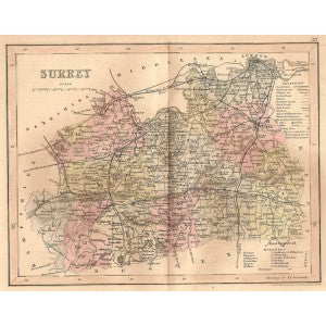 Surrey antique map