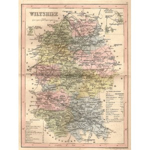 Wiltshire antique map 1845