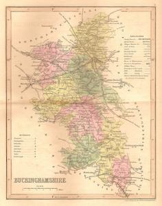Buckinghamshire antique map 1845