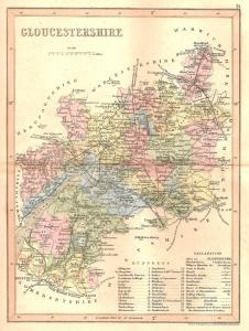 Gloucestershire antique map published 1845 2
