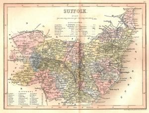 antique map of Suffolk 2
