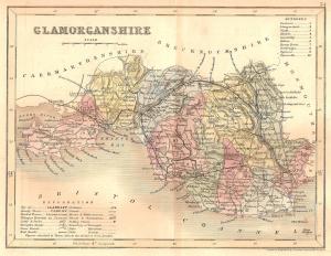 Glamorganshire antique map 1845