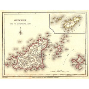 Guernsey & its dependent isles  antique map 2
