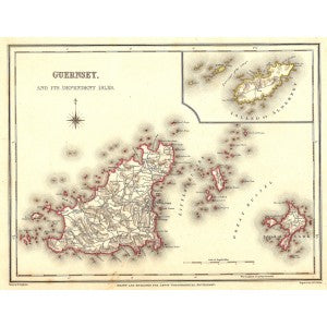 Guernsey & its dependent isles  antique map2