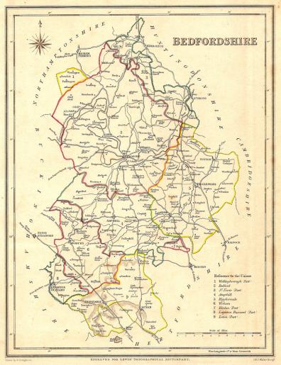 antique map of Bedfordshire 3