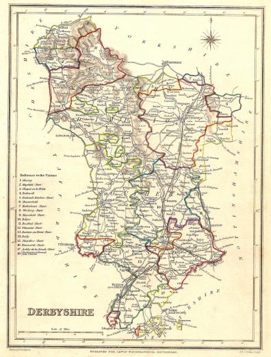 antique map of Derbyshire 3