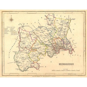antique map of Middlesex