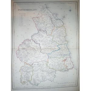 antique map of Northumberland