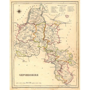 Oxfordshire guaranteed antique map published 1835