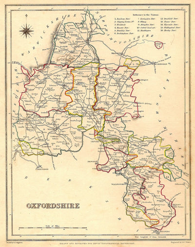 Oxfordshire guaranteed antique map published 1835