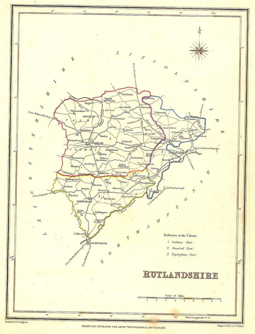 Rutlandshire guaranteed original antique map 1835