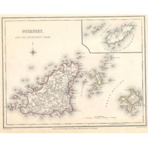 Guernsey & Dependent Isles antique map 1831