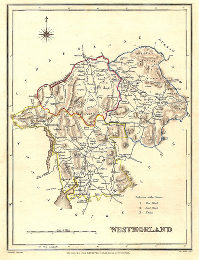 Westmorland Cumbria antique map 3