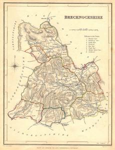 Brecknockshire Powys Wales antique map 1835