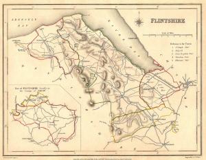 Flintshire Wales antique map 1835