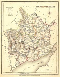 antique map of Monmouthshire Wales