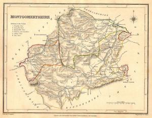 antique map of Montgomeryshire Powys Wales