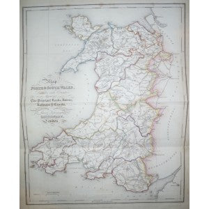 Wales antique map
