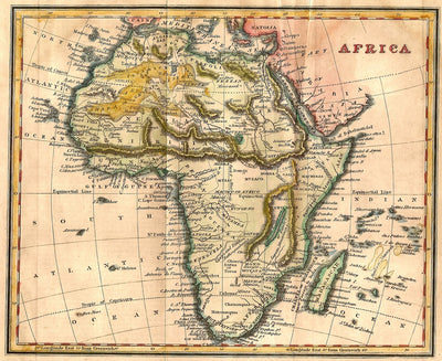 Africa guaranteed original antique map published 1826