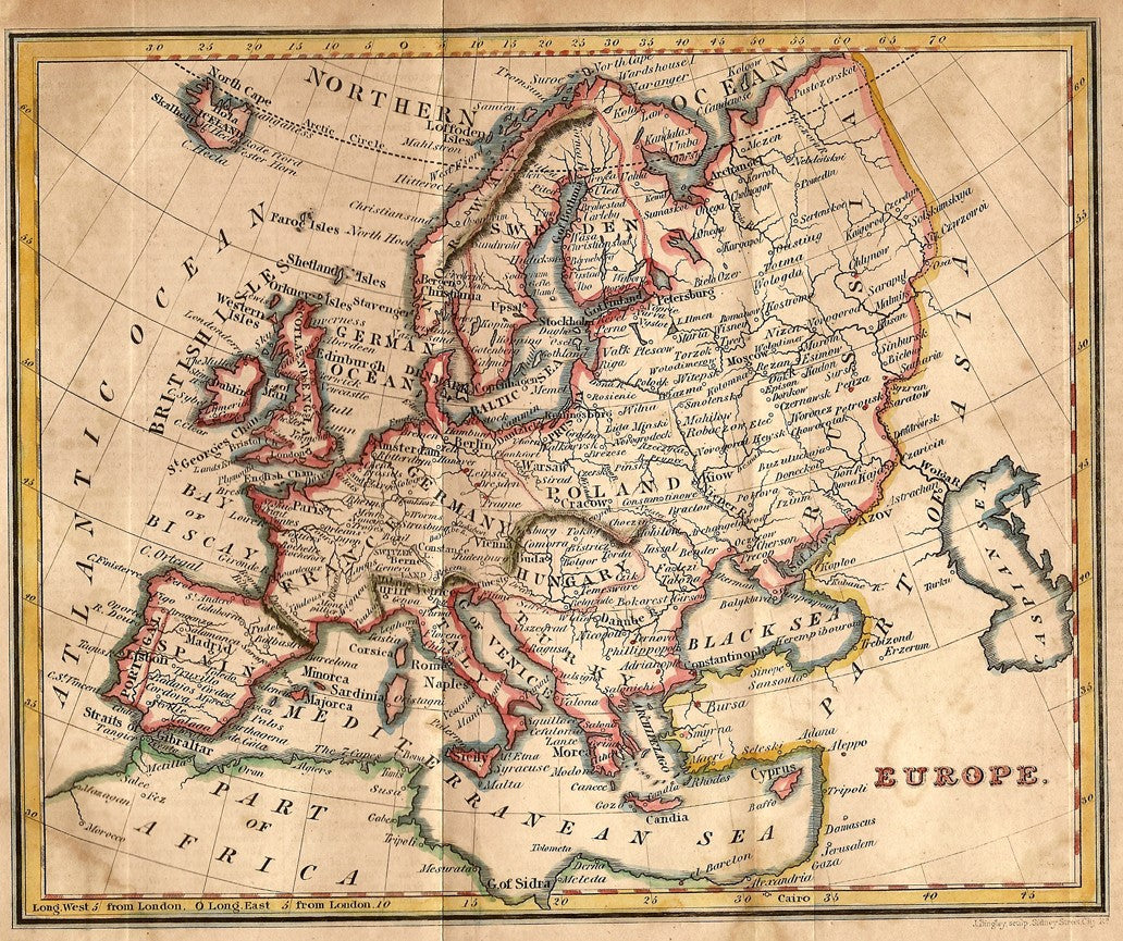 antique map of Europe 2