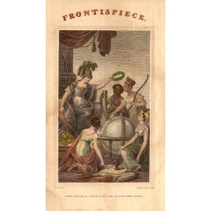 Universal Gazetteer frontispiece “Britannia greets the continents”