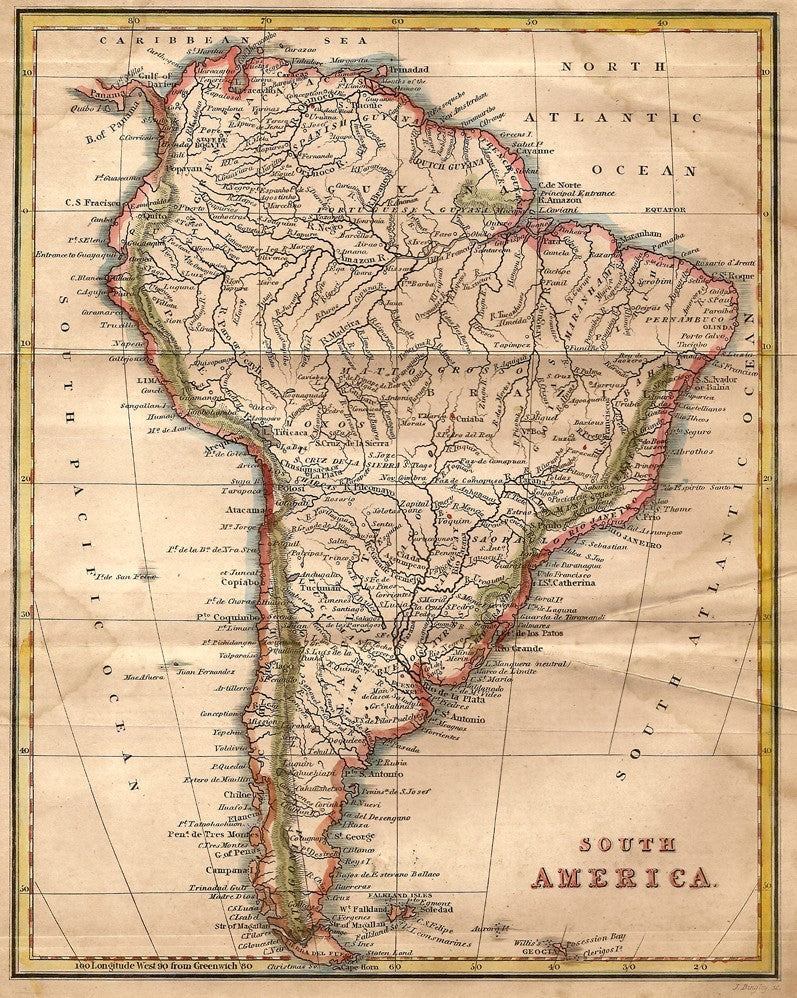 South America antique map 1826 2