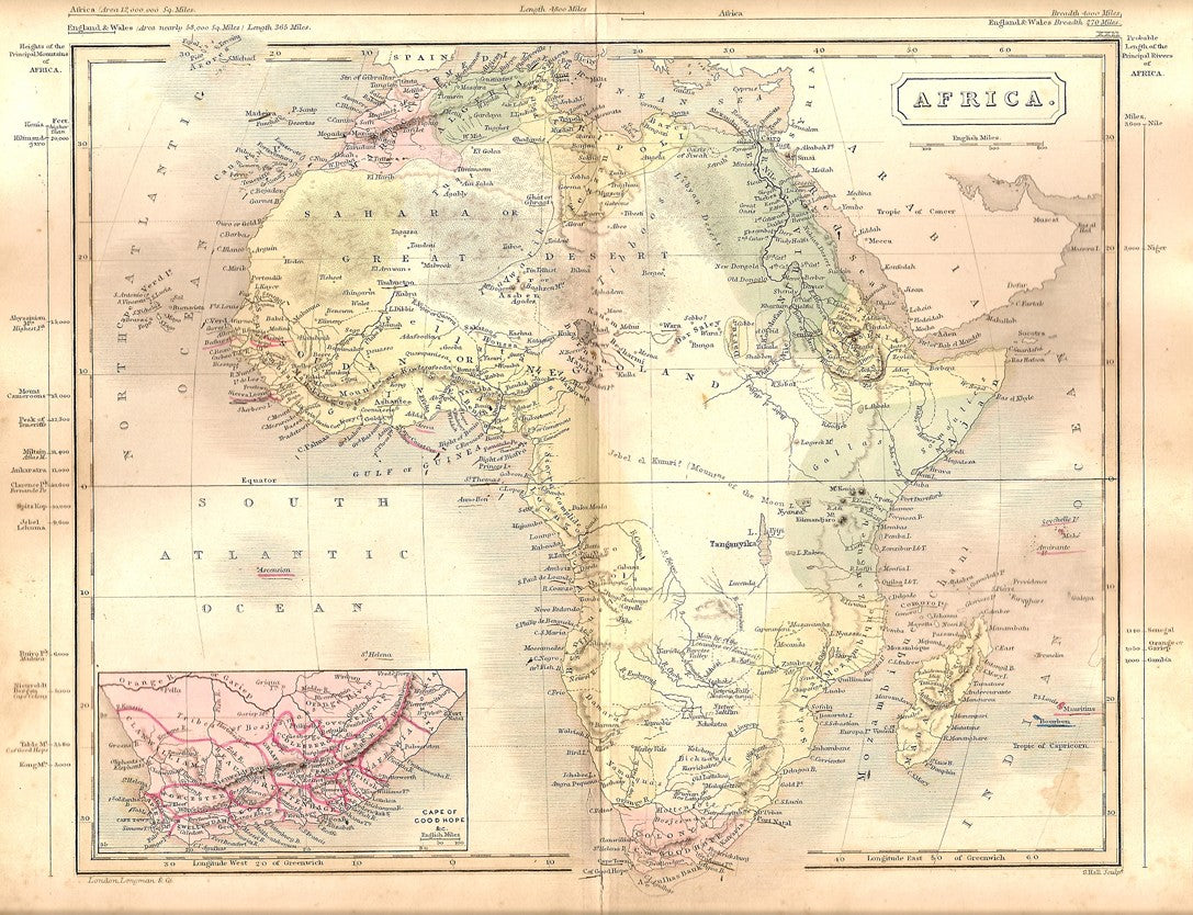 Africa antique map 1862