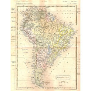 South America antique map