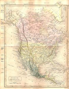 North America antique print 1862