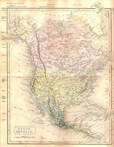 North America antique print 1862