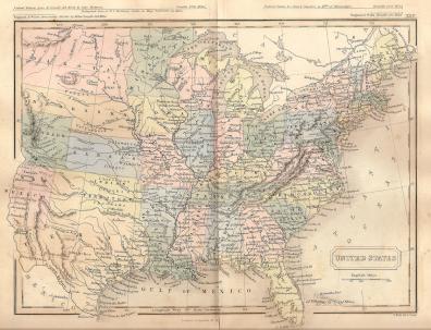antique map of United States of America