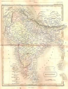 India Hindoostan antique map 1862
