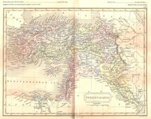 antique map of Turkey in Asia