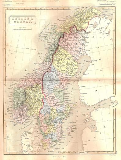 Sweden Norway antique map 3