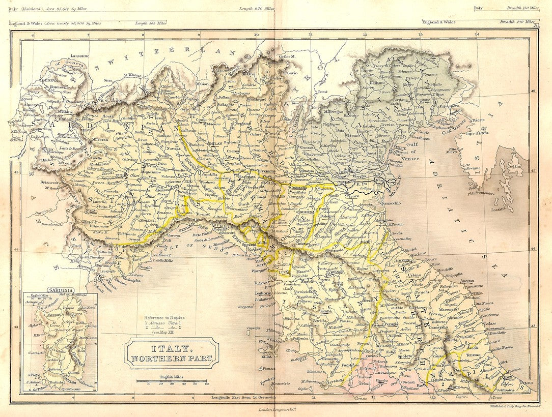 Italy Northern Part antique map