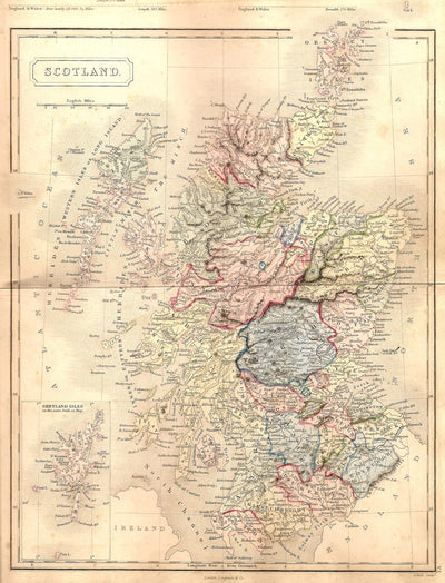 Scotland antique map