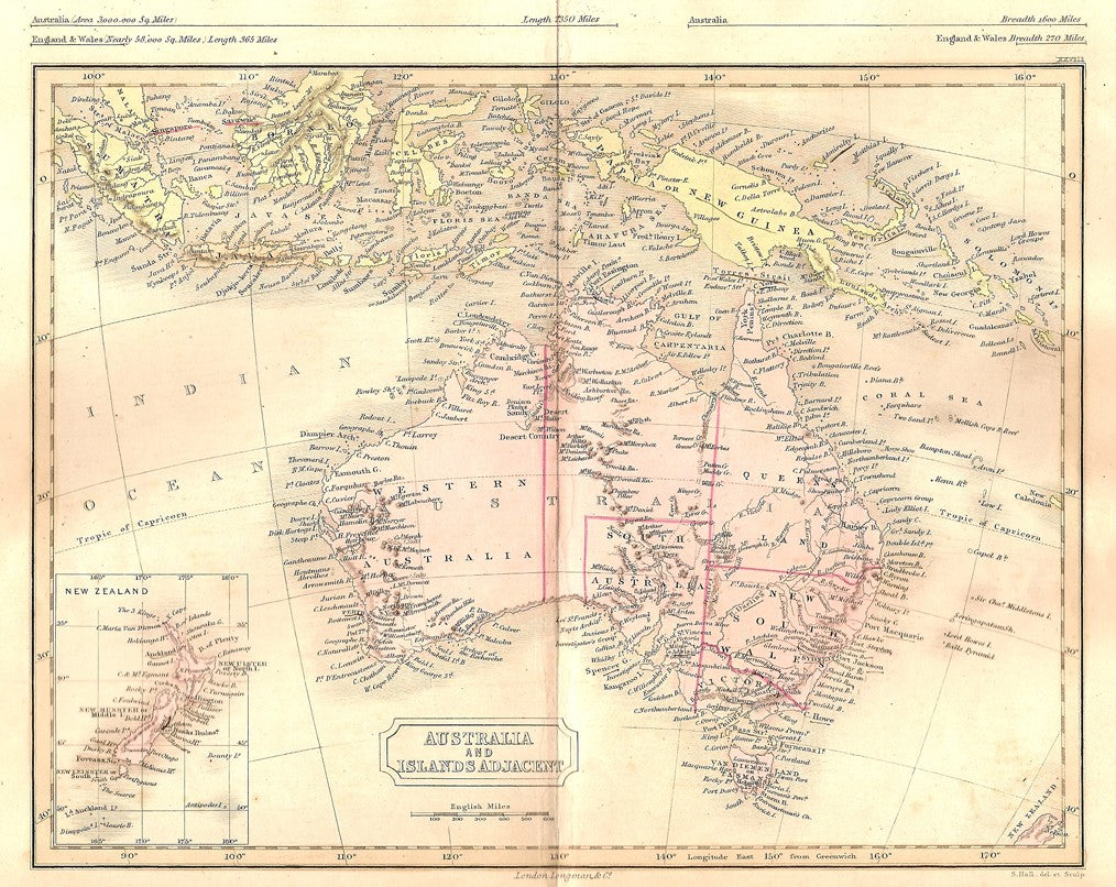 Australia & Islands Adjacent antique map