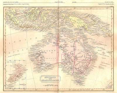 Australia & Islands Adjacent antique map