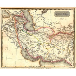 Persia Iran antique map 1829