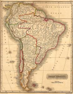 South America antique map