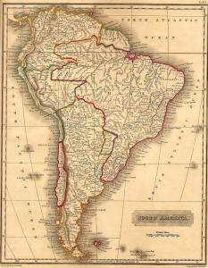 South America antique map 1829