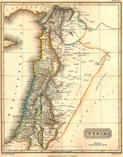 Syria antique map 1829