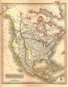 North America antique map 1829