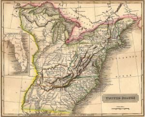 United States of America antique map 1829
