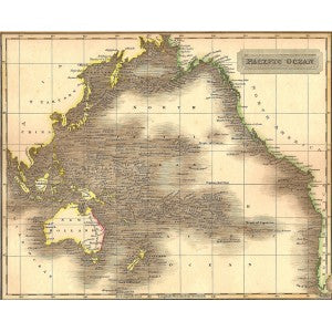 Pacific Ocean antique chart