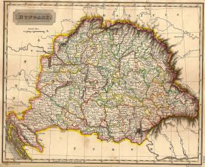 Hungary antique map published 1829
